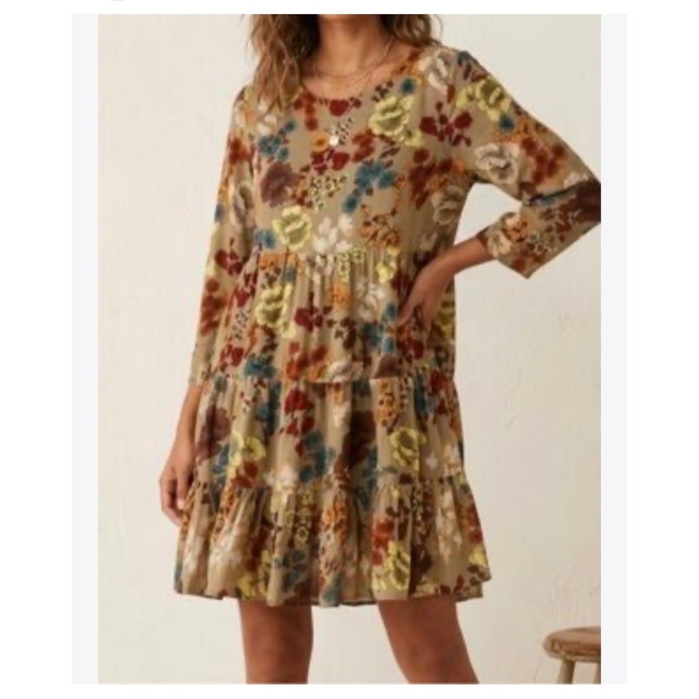 Natural Life Heidi Floral Mini Dress XS Cottagecore Boho Coquette Y2K Clean Girl